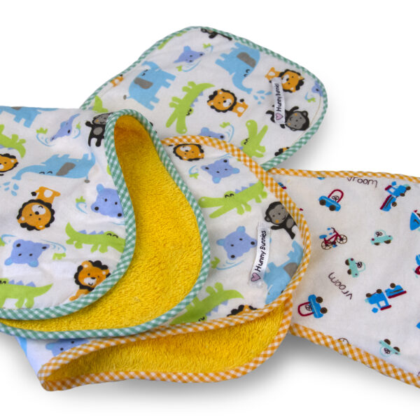Assorted Baby Burping Cloths (Pack of 5) Hunny Bunnies